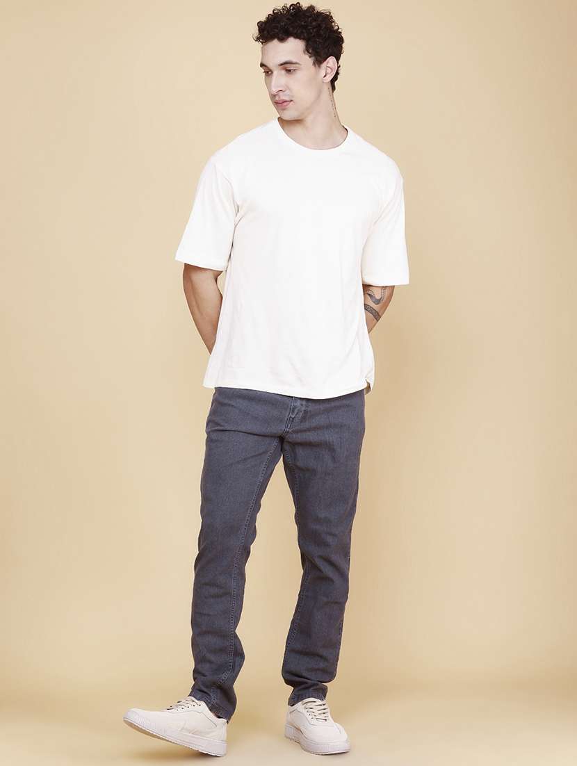 men solid mid rise slim fit jeans - 21999272 -  Standard Image - 5