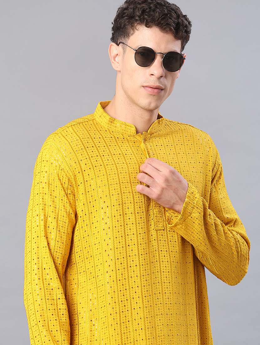 Men Long Sleeve Kurta And Pyjama Set - 21999307 -  Standard Image - 5