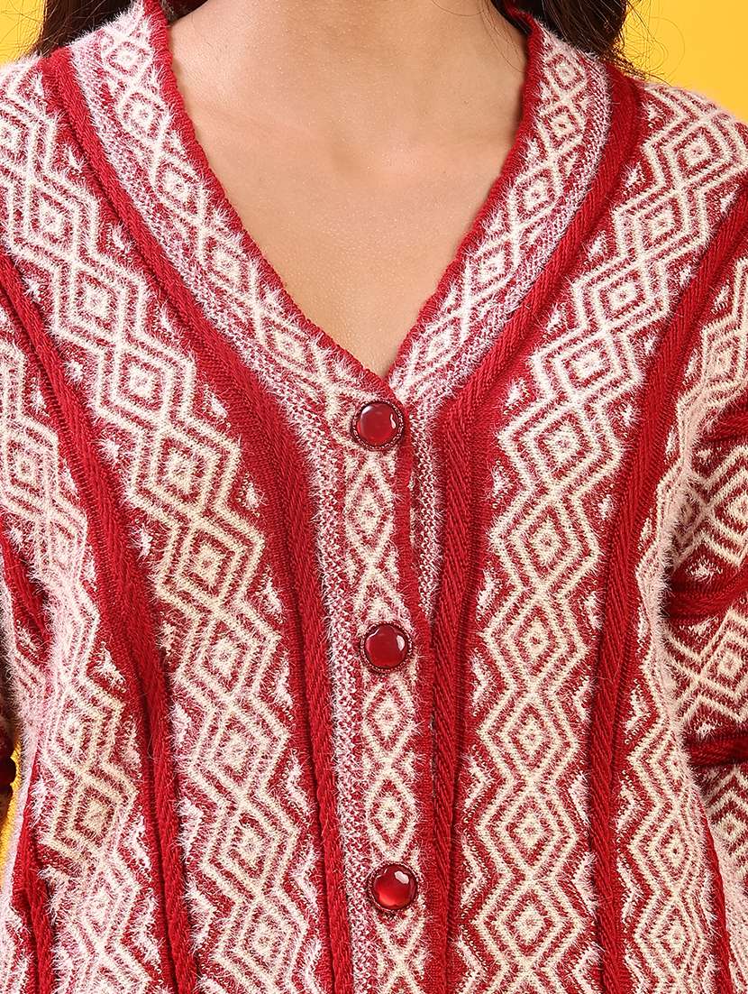 women self design long sleeve cardigan - 21999324 -  Standard Image - 5