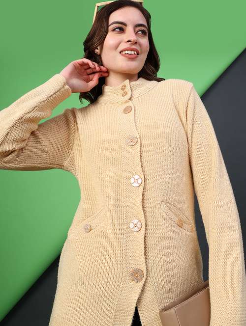 women self designed long sleeve cardigan - 21999325 -  Standard Image - 0