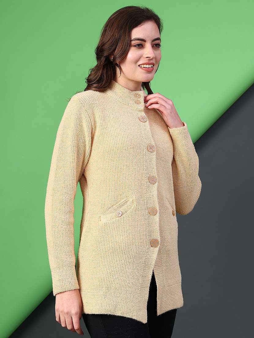 women self designed long sleeve cardigan - 21999325 -  Standard Image - 3