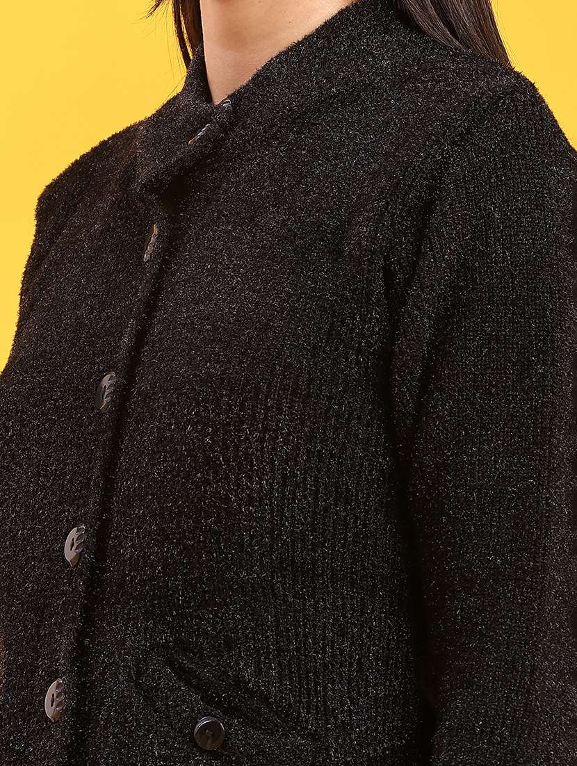 women solid long sleeve cardigan - 21999326 -  Standard Image - 5