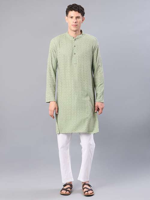 men long sleeve kurta and pyjama set - 21999361 -  Standard Image - 0