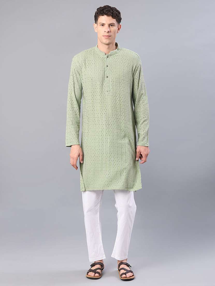 men long sleeve kurta and pyjama set