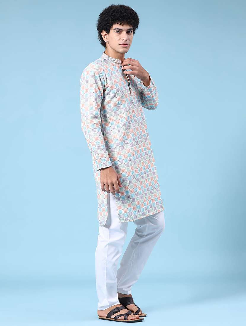 muti polyester kurta pyjama ethnic wear - 21999363 -  Standard Image - 3