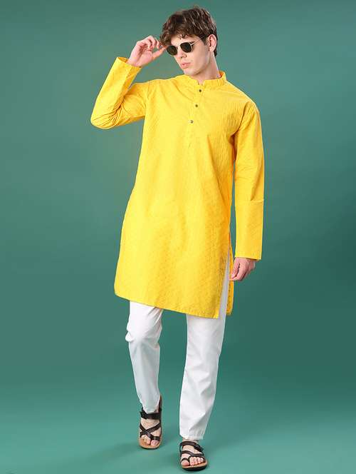 men long sleeve kurta and pyjama set - 21999364 -  Standard Image - 0