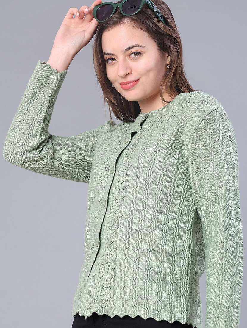 women self design long sleeve cardigan