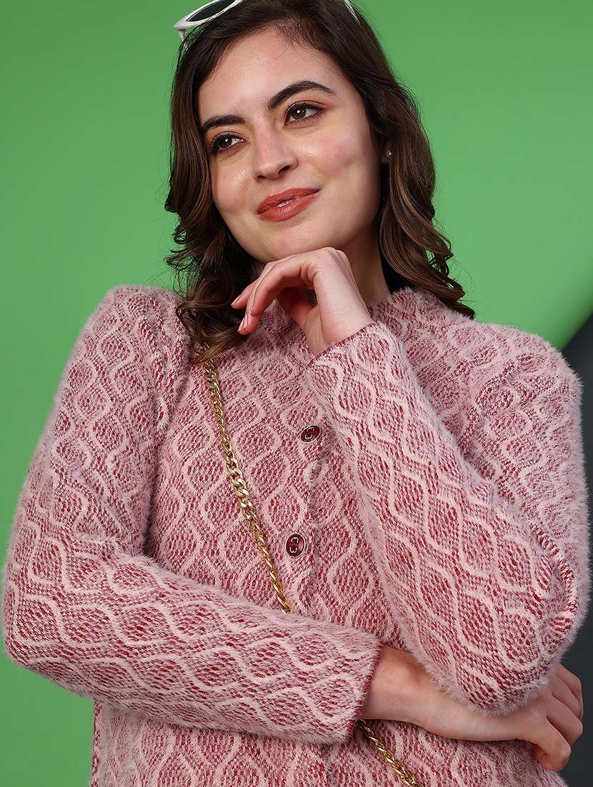 women self designed long sleeve cardigan