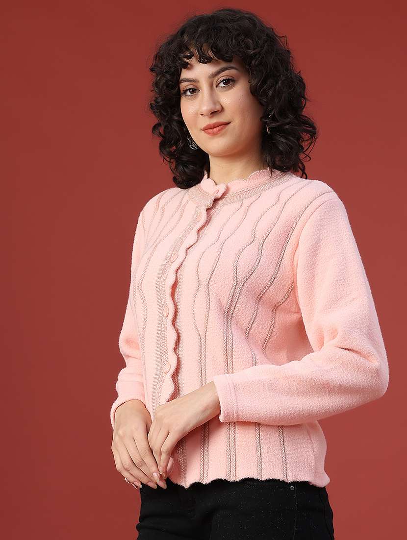 women self design long sleeve cardigan - 21999424 -  Standard Image - 3