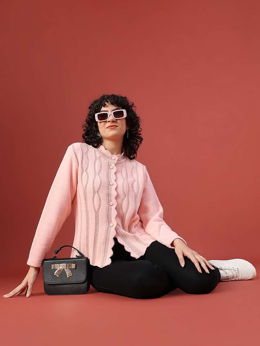 women self design long sleeve cardigan - 21999424 -  Standard Image - 5