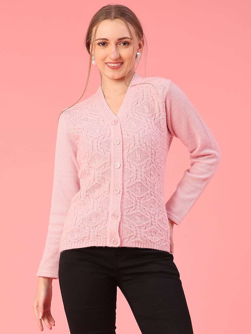 women self design long sleeve cardigan