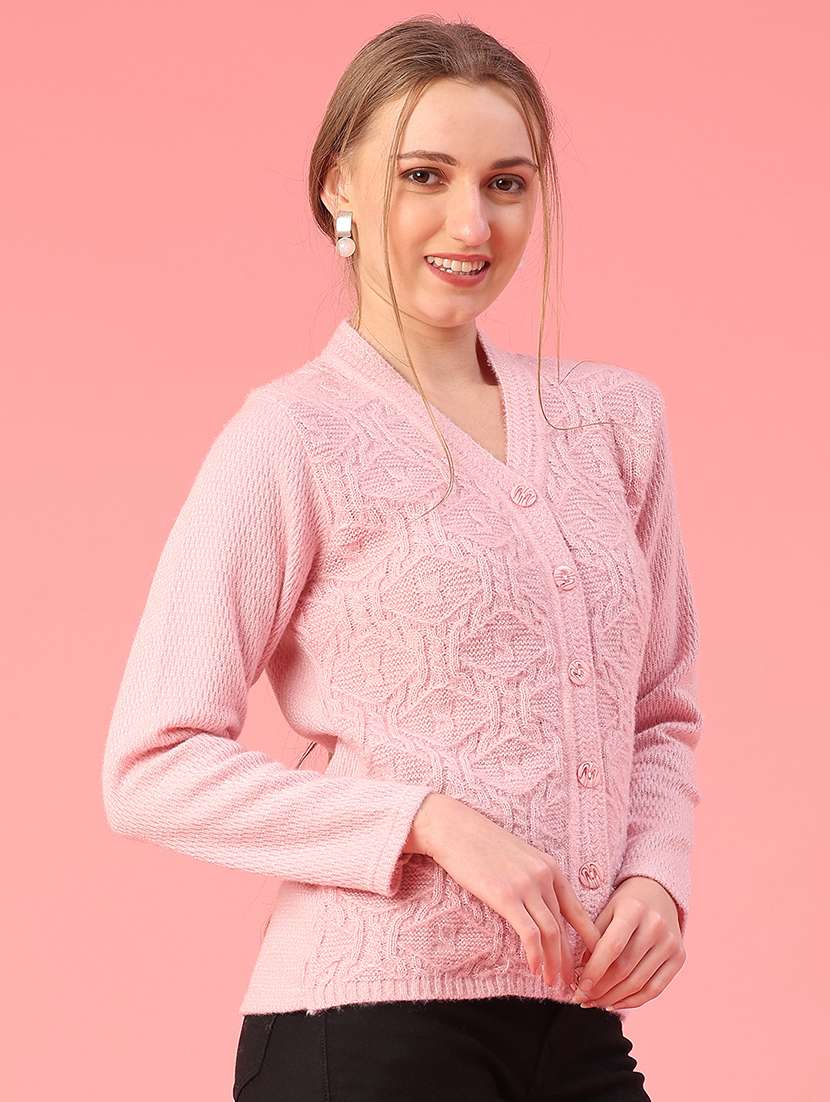 women self design long sleeve cardigan - 21999426 -  Standard Image - 3