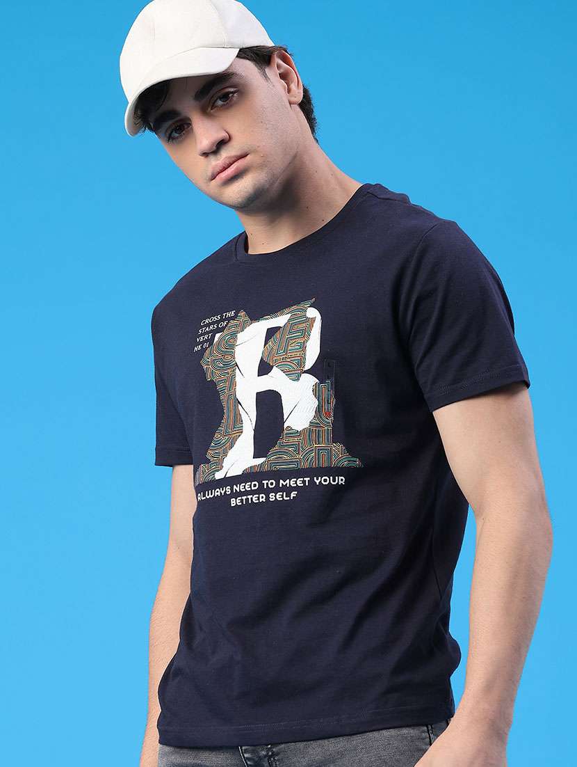 men printed short sleeve regular fit t-shirt