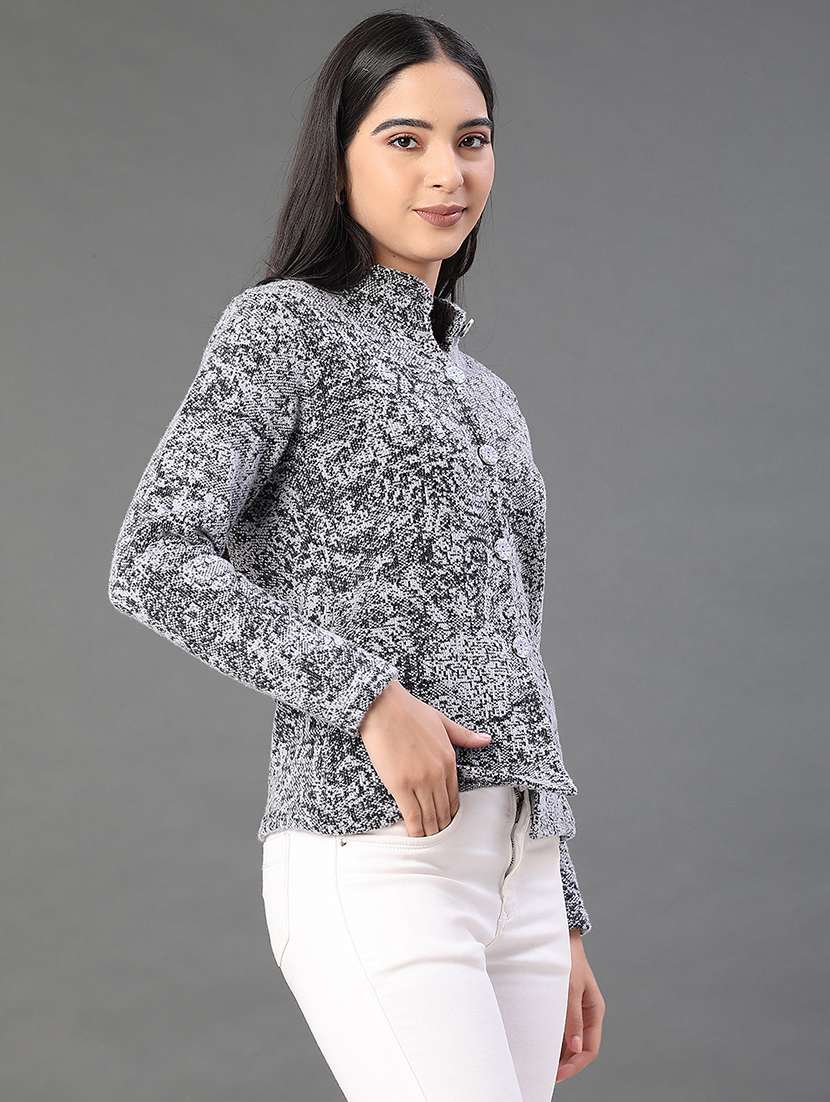 women self designed long sleeve cardigan - 21999525 -  Standard Image - 3