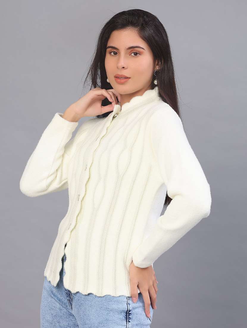 women self design long sleeve cardigan - 21999526 -  Standard Image - 3