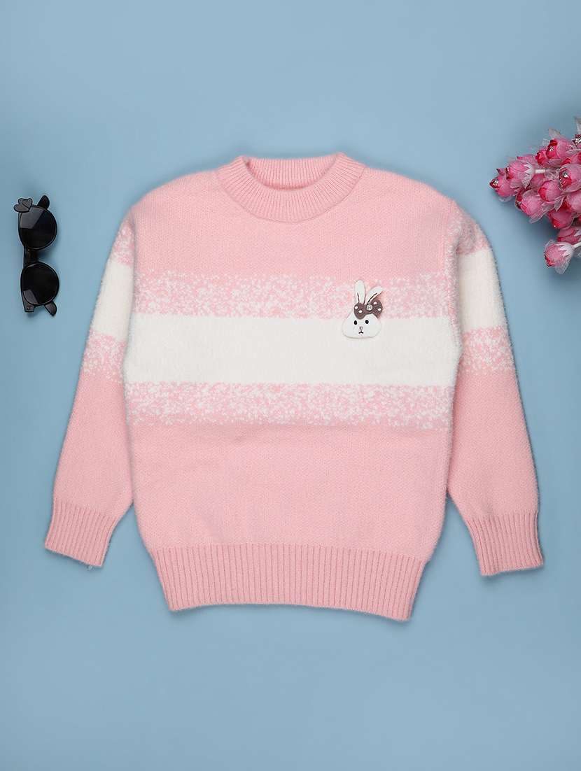 girls self design long sleeve sweater