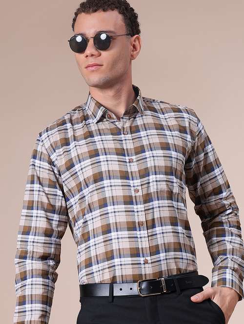 men checkered long sleeve regular fit formal shirt - 21999578 -  Standard Image - 0
