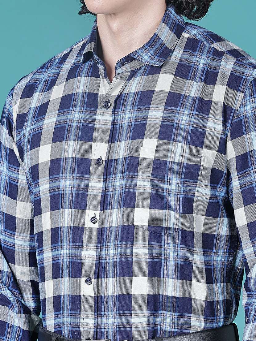 men checkered long sleeve slim fit formal shirt - 21999579 -  Standard Image - 5