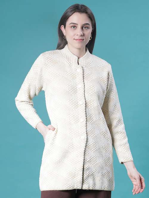 women self design long sleeve cardigan - 21999592 - Standard Image - 0