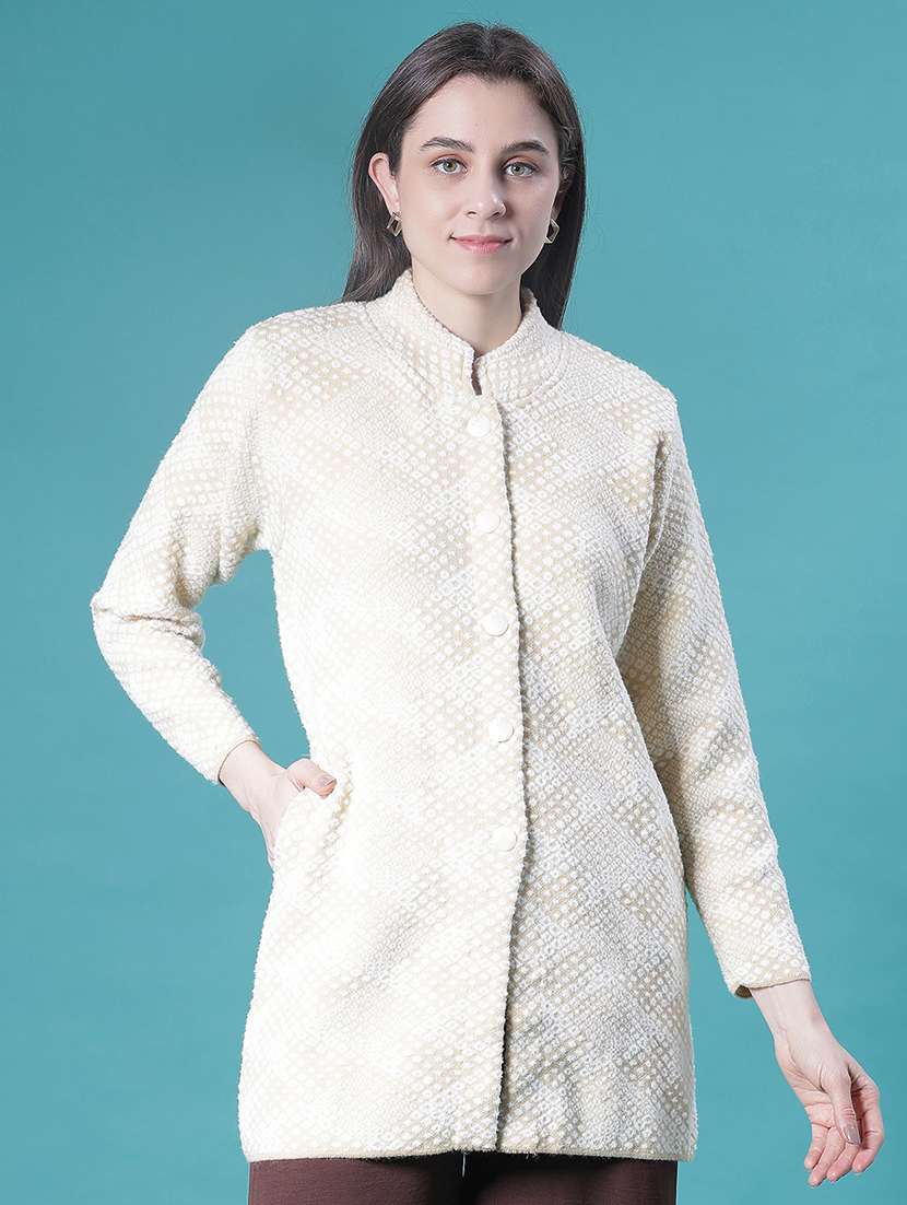 women self design long sleeve cardigan
