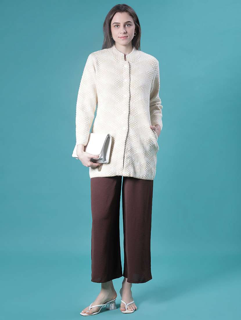 women self design long sleeve cardigan - 21999592 - Standard Image - 5