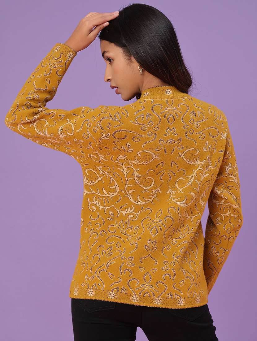 women self design long sleeve cardigan - 21999594 -  Standard Image - 3