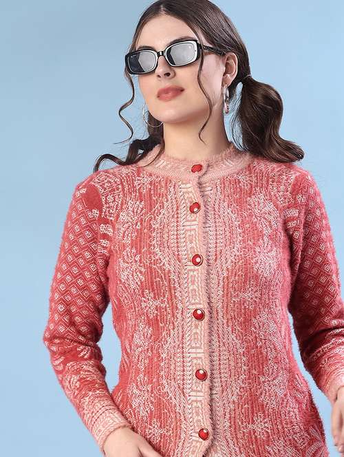 women self design long sleeve cardigan - 21999595 -  Standard Image - 0