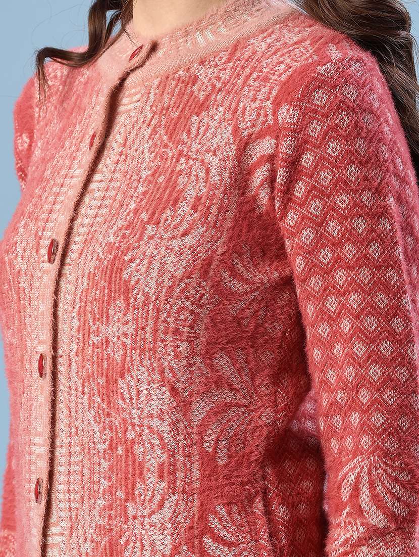 women self design long sleeve cardigan - 21999595 -  Standard Image - 5