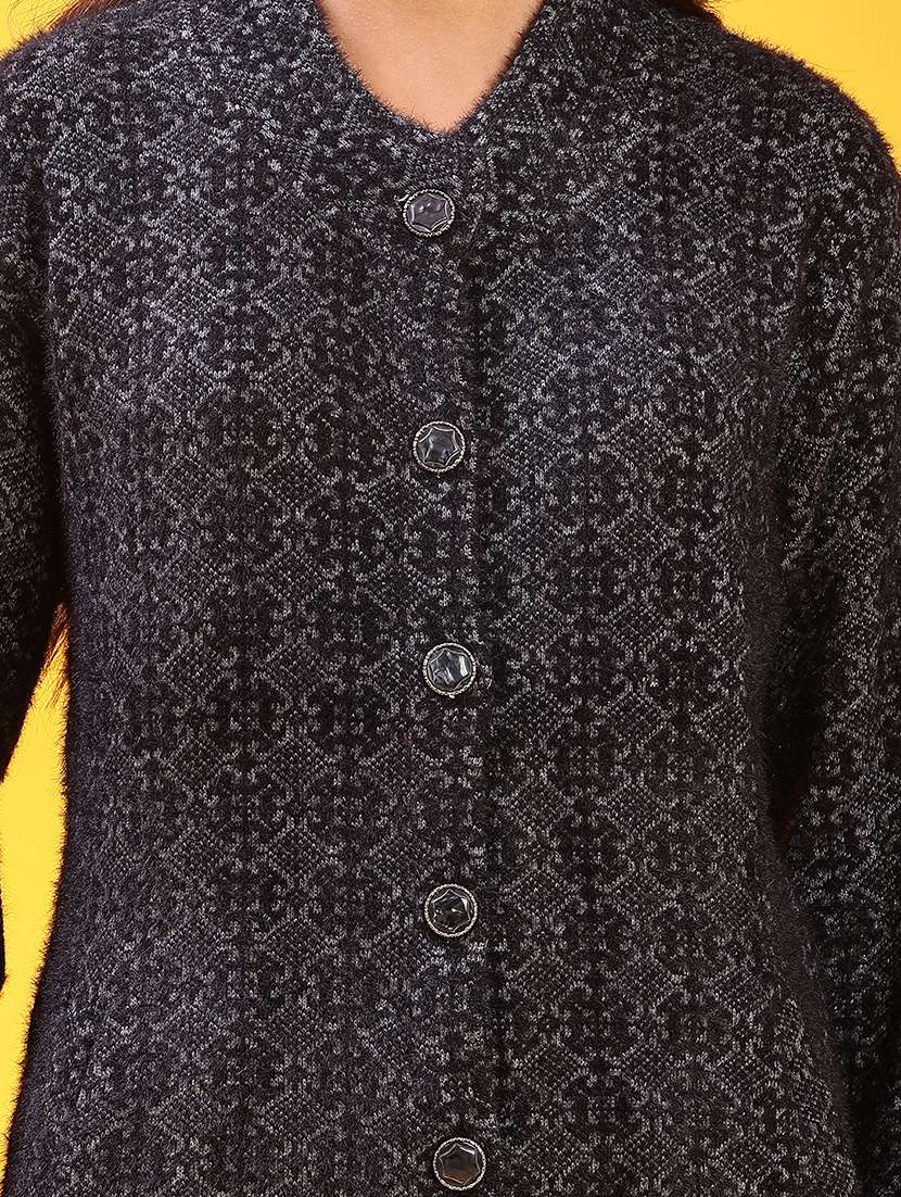 women self design long sleeve cardigan - 21999597 -  Standard Image - 5