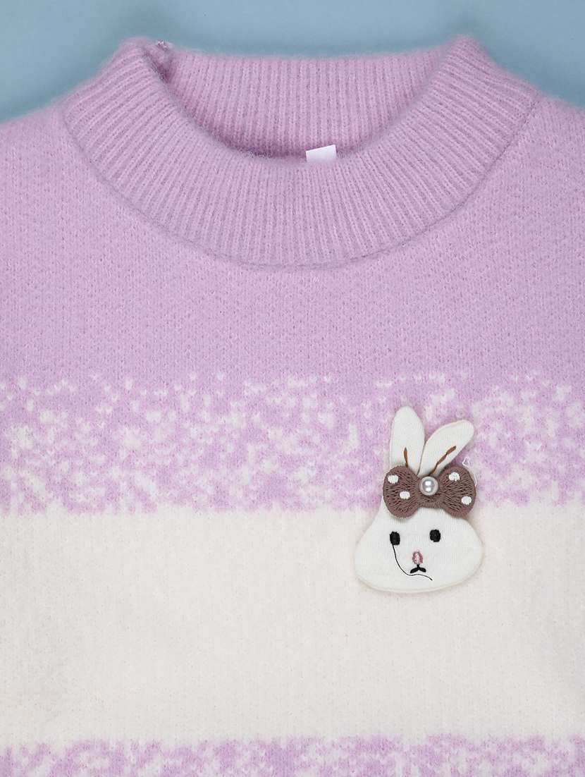 girls self design long sleeve pullover sweater - 21999621 -  Standard Image - 3