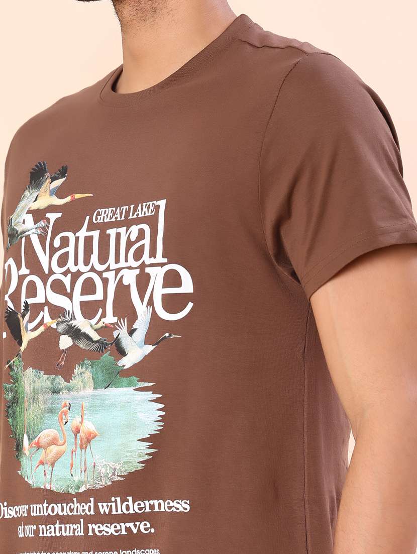 men front print short sleeve regular fit t-shirt - 21999626 -  Standard Image - 3