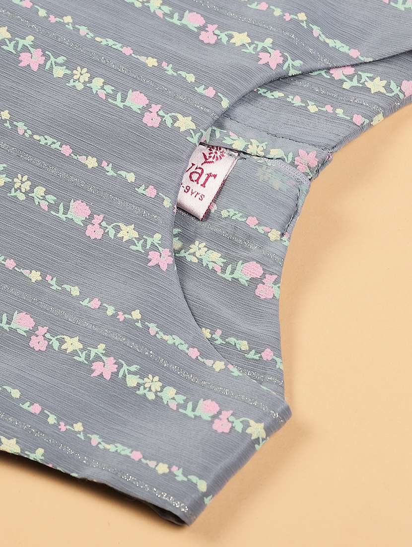 girls printed sleeveless fit & flare dress - 21999678 -  Standard Image - 3