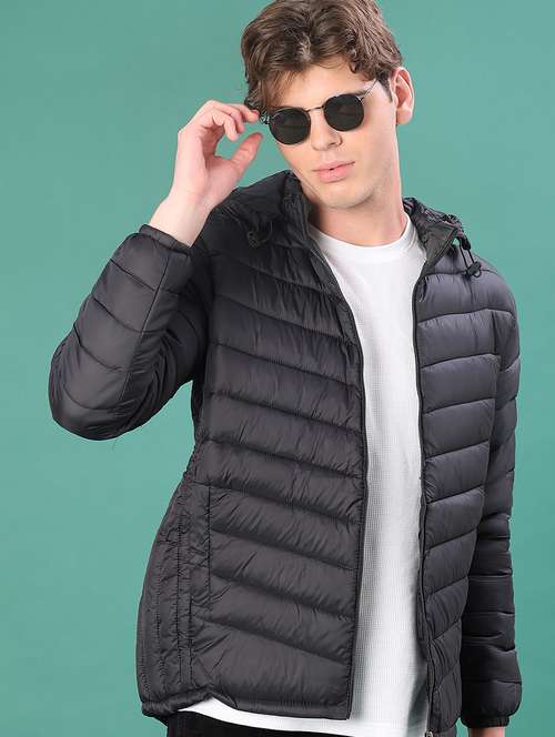 men solid long sleeve puffer jacket - 21999736 -  Standard Image - 0