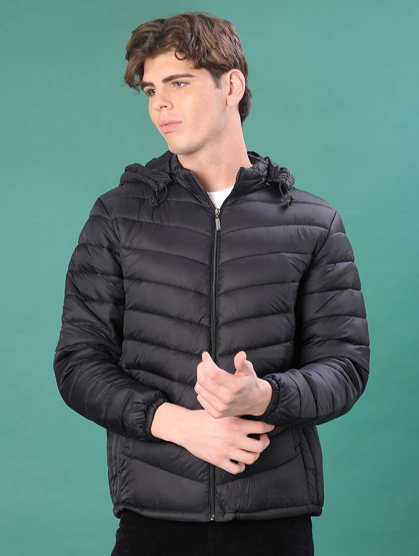 men solid long sleeve puffer jacket - 21999736 -  Standard Image - 3