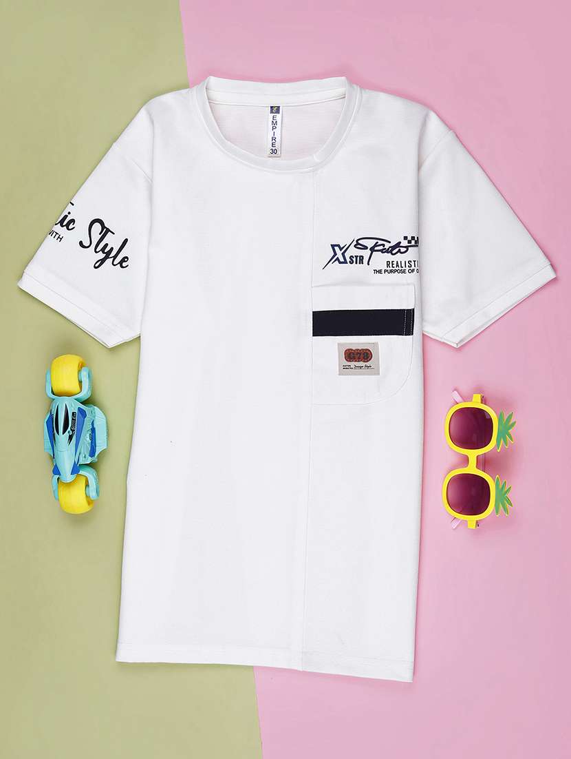 boys printed round neck t-shirt 