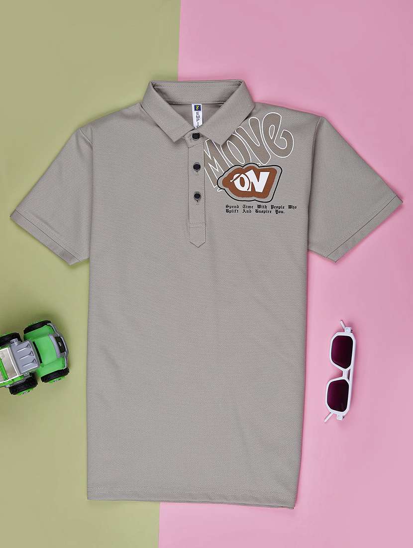 boys printed short sleeve polo t-shirt