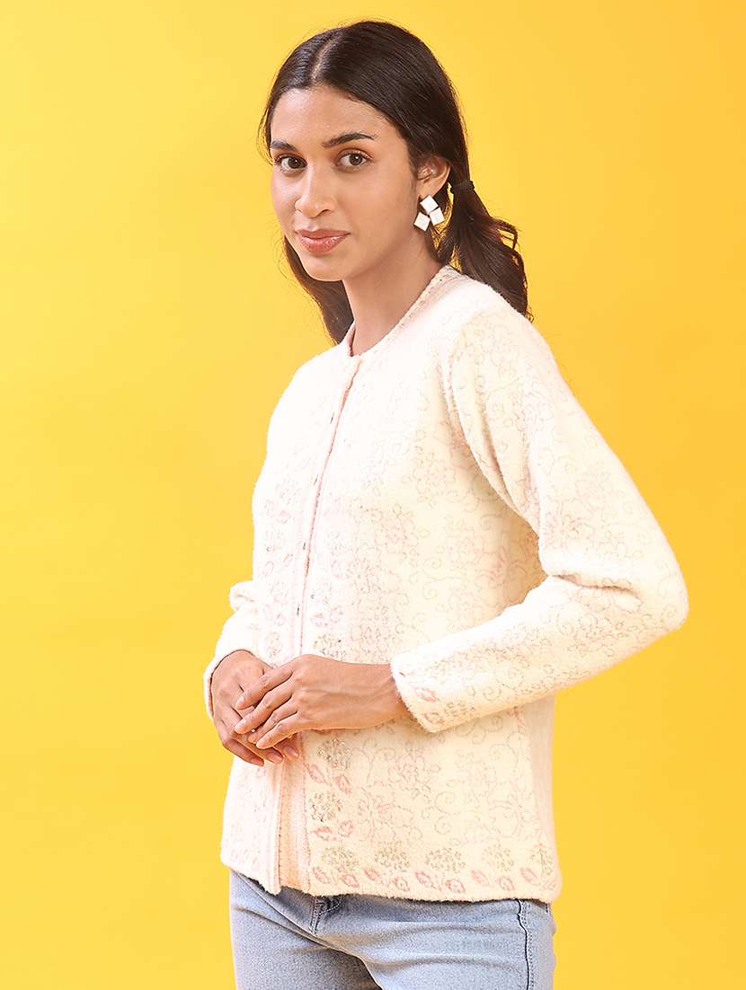 women self design long sleeve cardigan - 21999858 -  Standard Image - 3