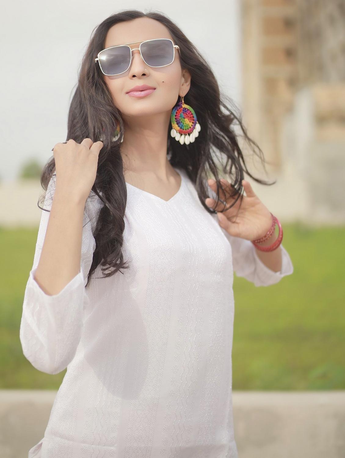 women self design three quarter sleeve straight kurta - 21999976 - Standard Image - 5