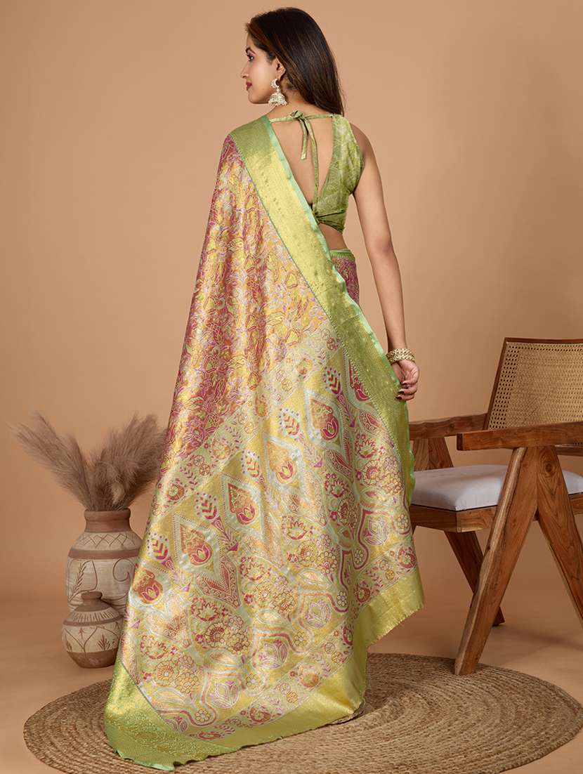 women self design kanjivaram saree with blouse - 21999984 -  Standard Image - 3