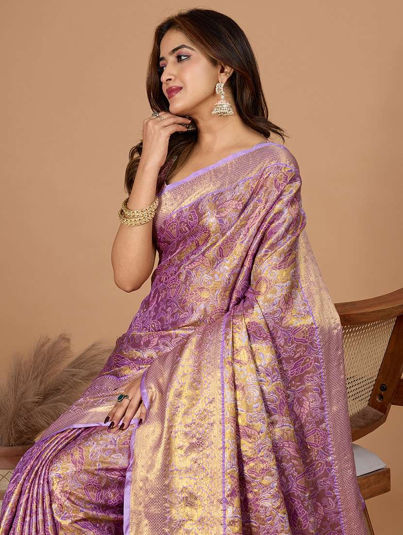 women self design kanjivaram saree with blouse - 21999985 - Standard Image - 3