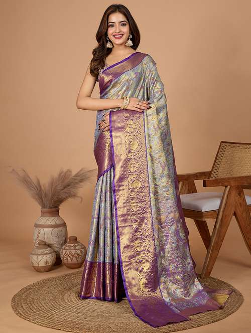 women self design kanjivaram saree with blouse - 21999987 -  Standard Image - 0