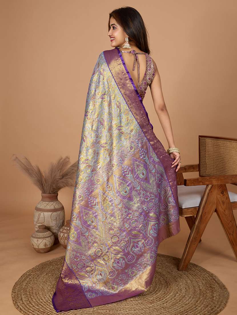 women self design kanjivaram saree with blouse - 21999987 -  Standard Image - 3