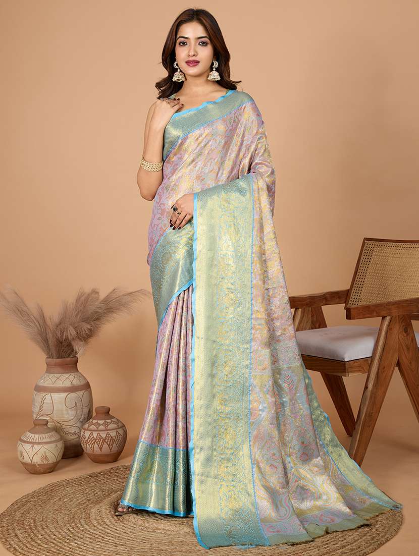 women self design kanjivaram saree with blouse - 21999988 - Zoom Image - 0