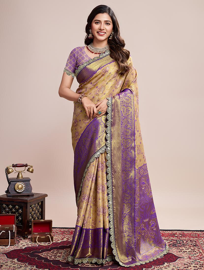 women self design kanjivaram saree with blouse - 21999989 - Zoom Image - 0