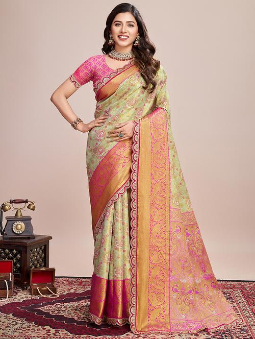 women self design kanjivaram saree with blouse - 21999990 - Standard Image - 0