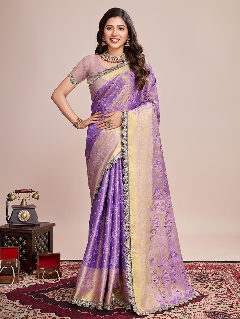 women self design kanjivaram saree with blouse