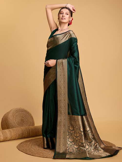 women solid with bordered saree with blouse - 22000008 - Standard Image - 0