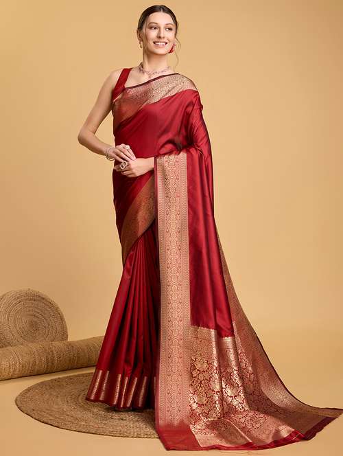 women solid with bordered saree with blouse - 22000011 -  Standard Image - 0
