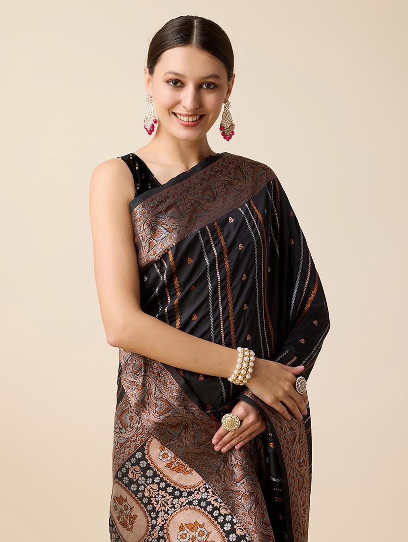 women self design banarasi saree with blouse - 22000026 - Standard Image - 5