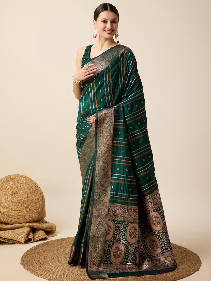 women self design banarasi saree with blouse - 22000027 -  Zoom Image - 0
